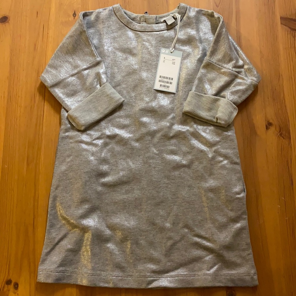 COS Girls Silver Dress in size 2-4 Years